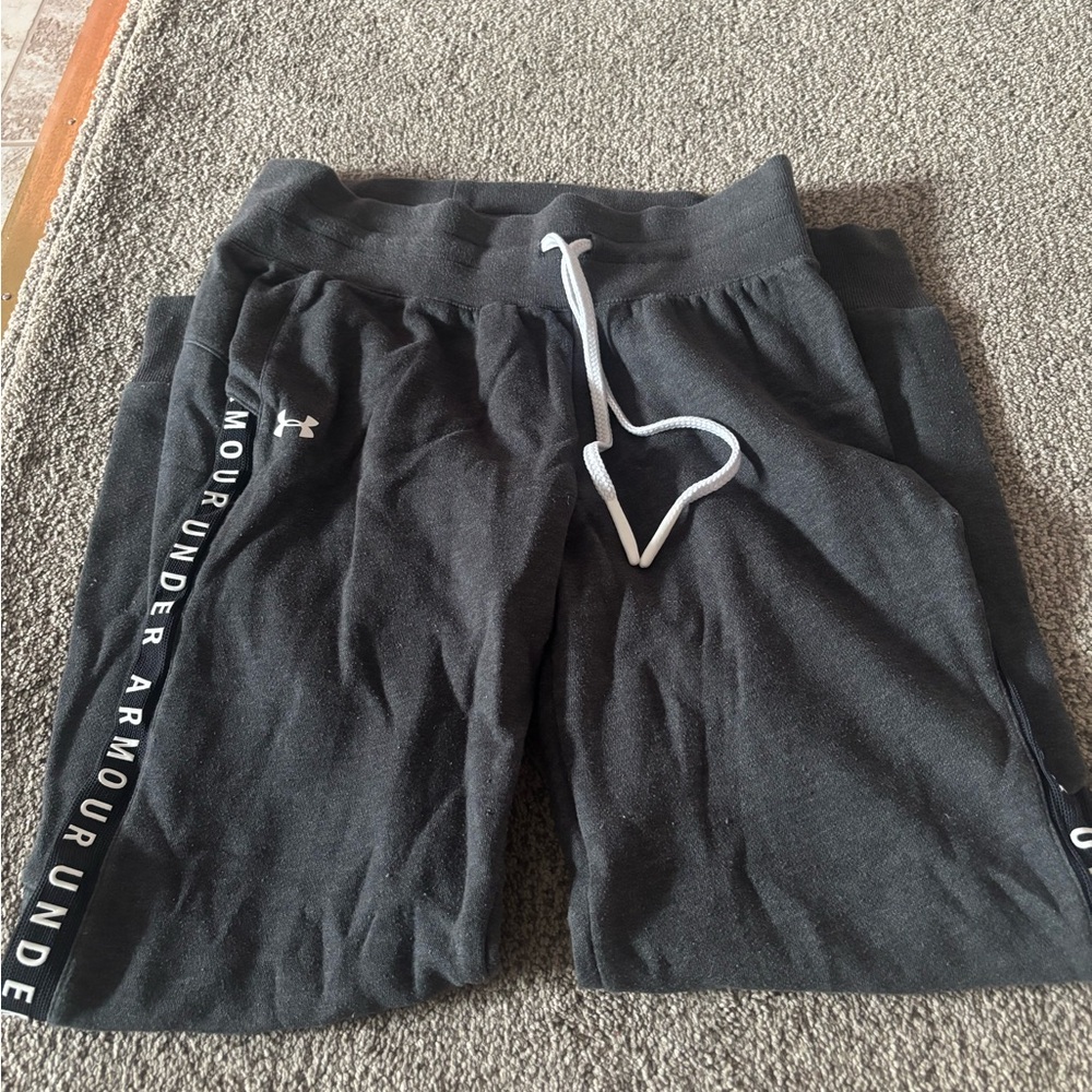 Under Armour Black Sweatpants with White Accents